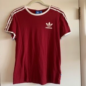 maroon red adidas tee from topshop